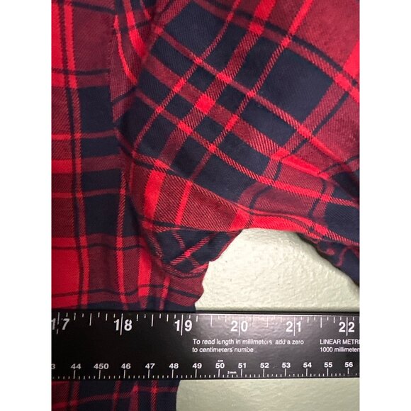 J.Crew Women’s S Red Navy Plaid 100% Cotton Button Down Soft Preppy Holiday - Picture 5 of 5